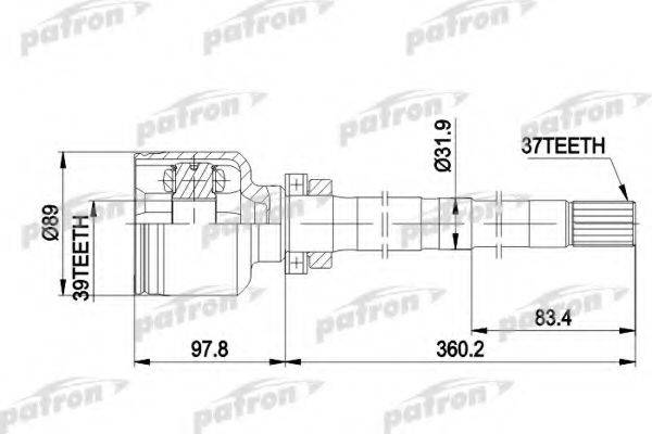 PATRON PCV3013 Шарнірний комплект, приводний вал