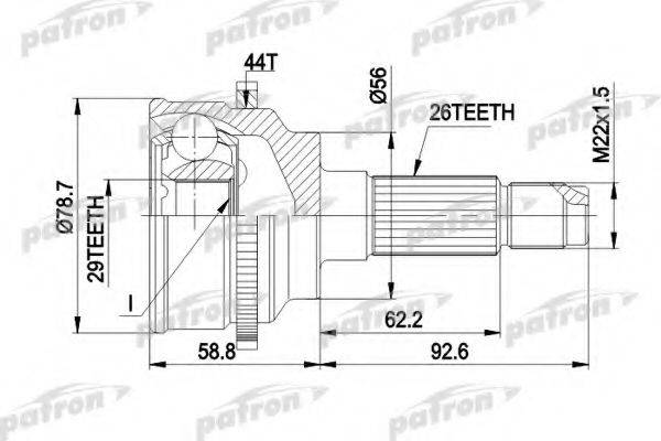 PATRON PCV3029 Шарнірний комплект, приводний вал