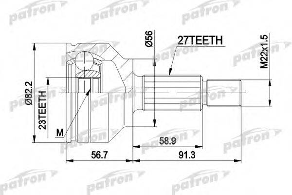 PATRON PCV3610 Шарнірний комплект, приводний вал