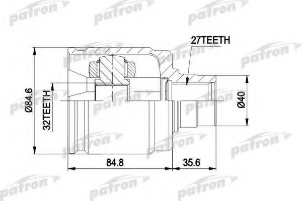PATRON PCV4016 Шарнірний комплект, приводний вал