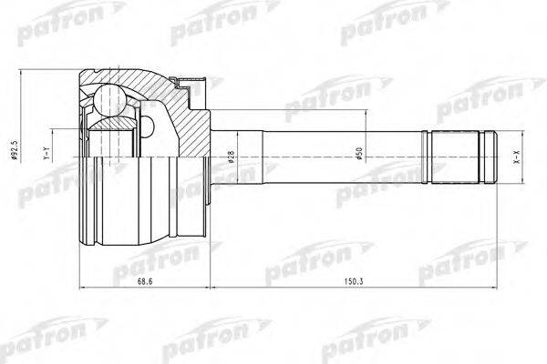 PATRON PCV4722 Шарнірний комплект, приводний вал