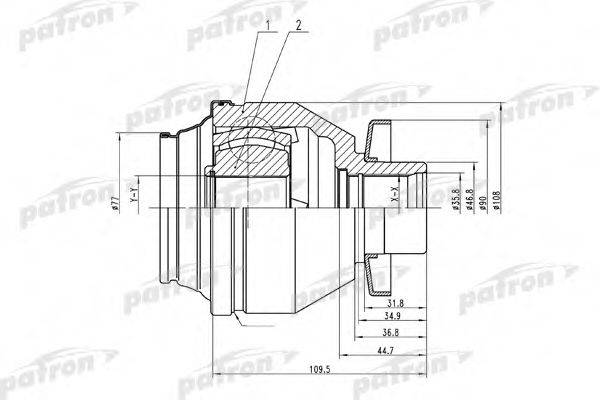 PATRON PCV4843 Шарнірний комплект, приводний вал