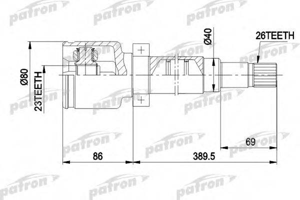 PATRON PCV5011 Шарнірний комплект, приводний вал