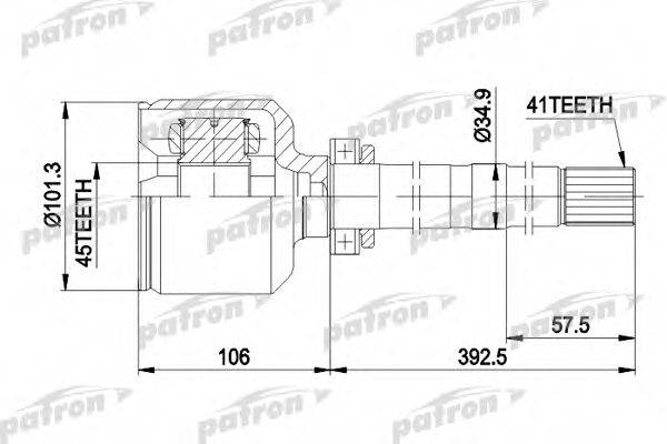 PATRON PCV5012 Шарнірний комплект, приводний вал