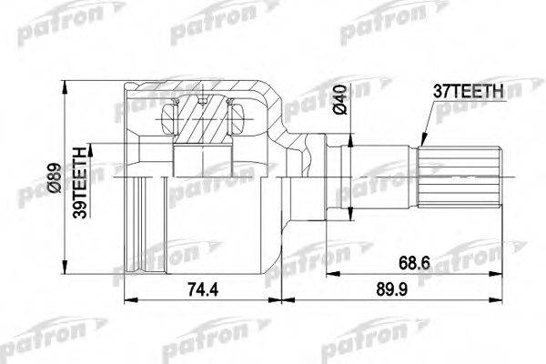 PATRON PCV5015 Шарнірний комплект, приводний вал