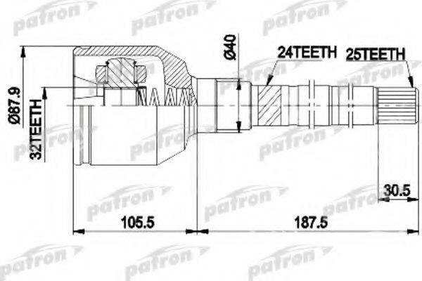 PATRON PCV9938 Шарнірний комплект, приводний вал