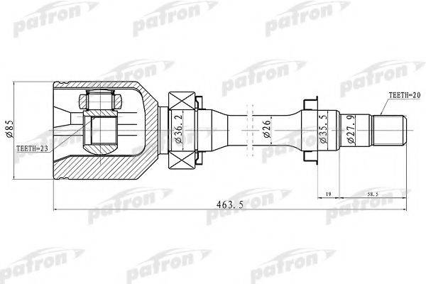 PATRON PCV1213 Шарнірний комплект, приводний вал