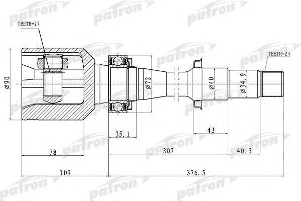 PATRON PCV1430 Шарнірний комплект, приводний вал