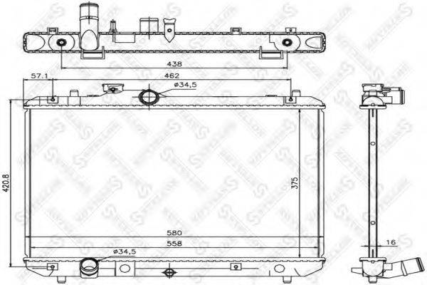 STELLOX 1026761SX Радіатор, охолодження двигуна