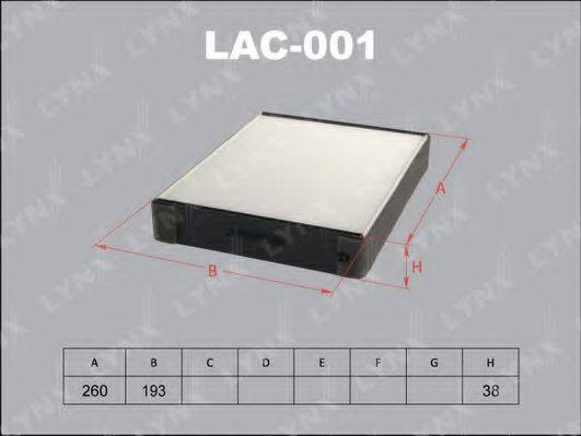 LYNXAUTO LAC001 Фільтр, повітря у внутрішньому просторі
