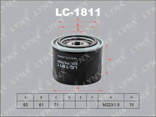 LYNXAUTO LC1811 Масляний фільтр