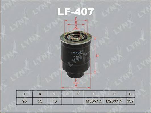 LYNXAUTO LF407 Паливний фільтр