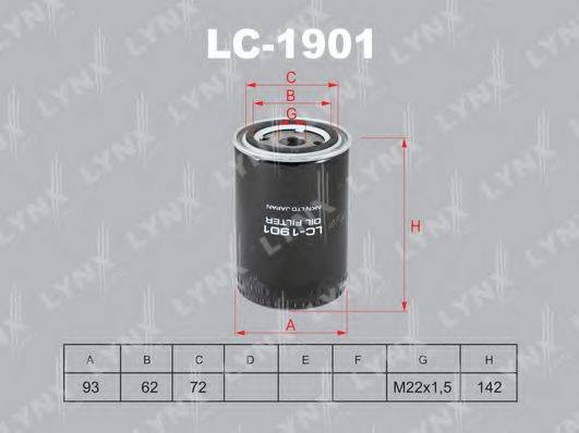 LYNXAUTO LC1901 Масляний фільтр