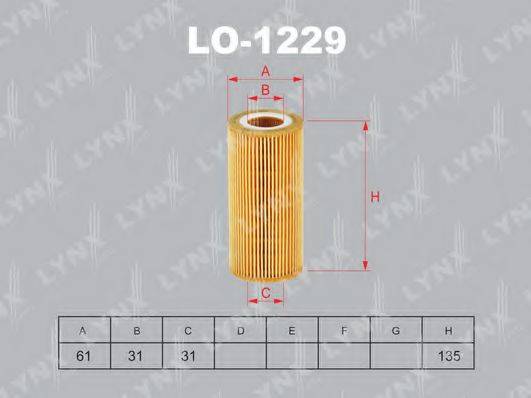 LYNXAUTO LO1229 Масляний фільтр
