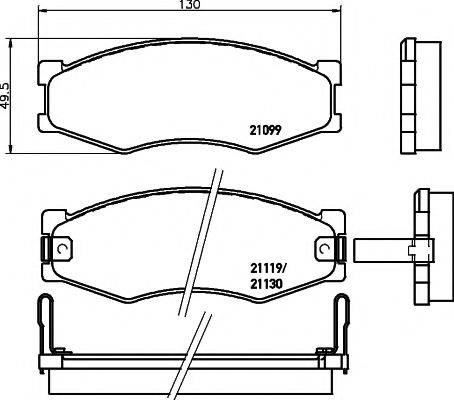 HELLA PAGID T0004 Комплект гальмівних колодок, дискове гальмо