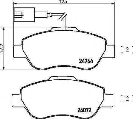 HELLA PAGID T2215 Комплект гальмівних колодок, дискове гальмо
