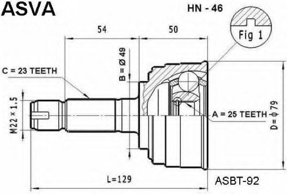 HONDA 44306-S2L-000 Шарнірний комплект, приводний вал
