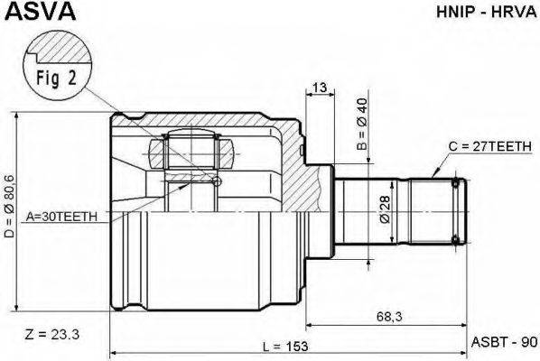 HONDA 44310-S10-320 Шарнірний комплект, приводний вал