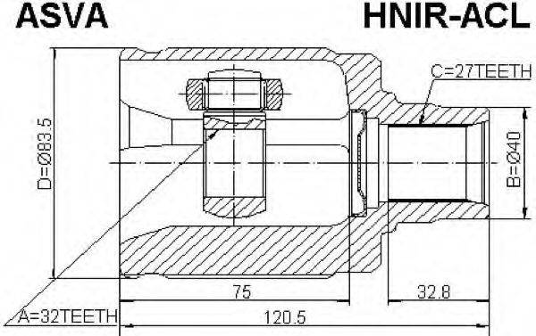HONDA 44310-S9A-900 Шарнірний комплект, приводний вал
