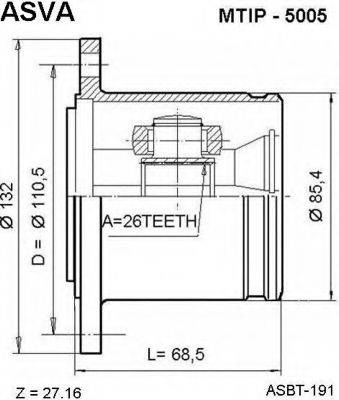 ASVA MTIP5005 Шарнірний комплект, приводний вал