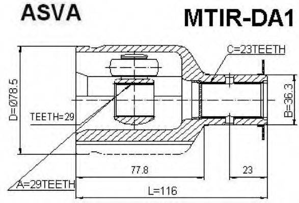 ASVA MTIRDA1 Шарнірний комплект, приводний вал