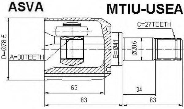 MITSUBISHI MR470021 Шарнірний комплект, приводний вал