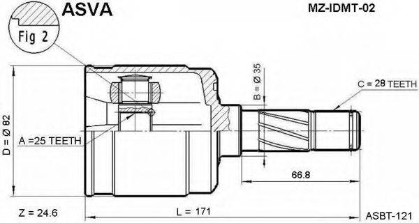 MAZDA G564-22-620 Шарнірний комплект, приводний вал