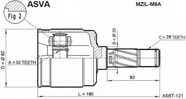 MAZDA GF09-22-620 Шарнірний комплект, приводний вал