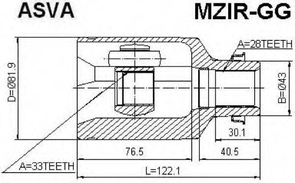 MAZDA GD38-22-520 Шарнірний комплект, приводний вал