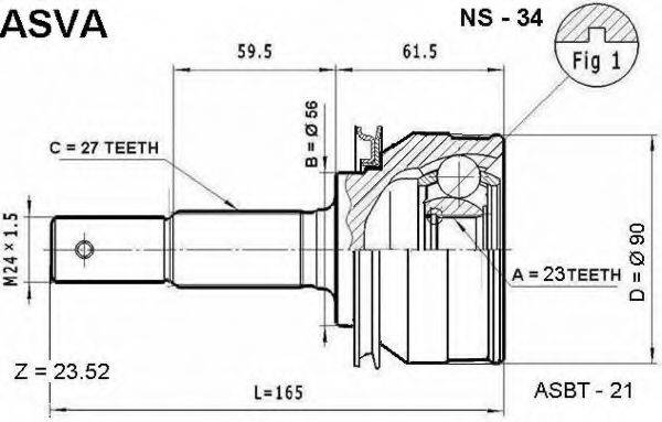 NISSAN 3,910-164E+ Шарнірний комплект, приводний вал