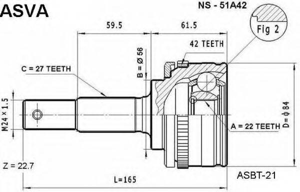 NISSAN 39100-72J27 Шарнірний комплект, приводний вал