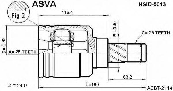 NISSAN 39711-60A00 Шарнірний комплект, приводний вал