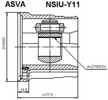NISSAN 39711-64E00 Шарнірний комплект, приводний вал
