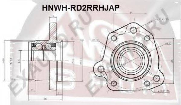 HONDA 42200-S10-018 Комплект підшипника маточини колеса