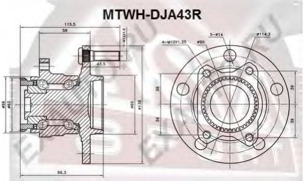 MITSUBISHI MR589520 Комплект підшипника маточини колеса