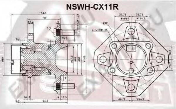 ASVA NSWHCX11R Маточина колеса