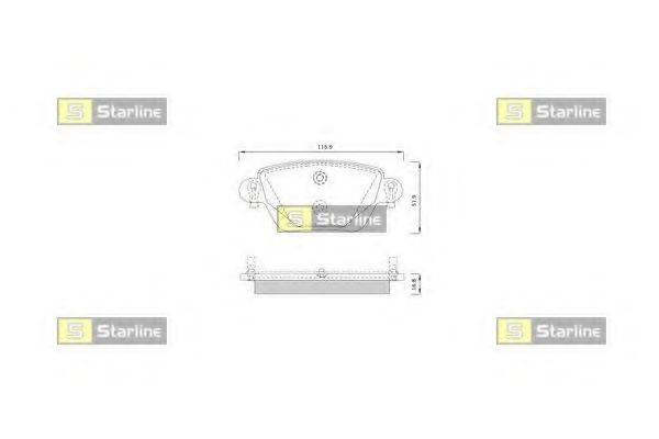 STARLINE BDS252P Комплект гальмівних колодок, дискове гальмо
