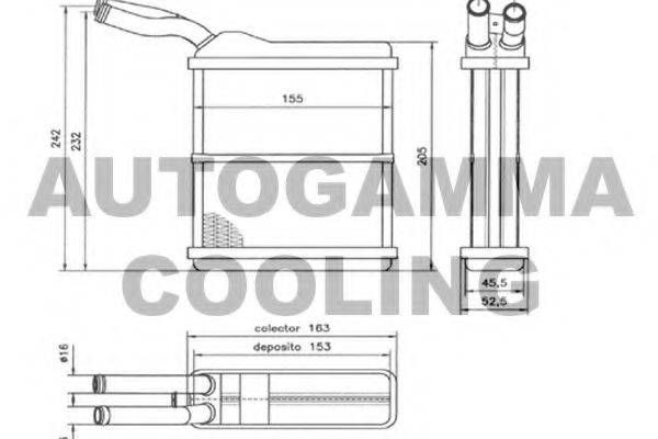 AUTOGAMMA 103810 Теплообмінник, опалення салону