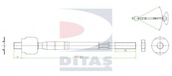 DITAS A25622 Осьовий шарнір, рульова тяга