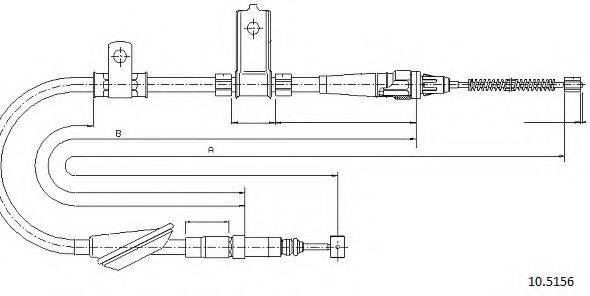 CABOR 105156 Трос, стоянкова гальмівна система