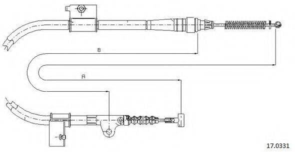CABOR 170331 Трос, стоянкова гальмівна система