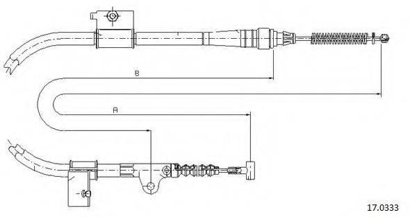 CABOR 170333 Трос, стоянкова гальмівна система