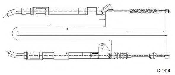 CABOR 171416 Трос, стоянкова гальмівна система