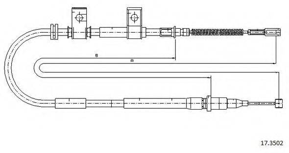 CABOR 173502 Трос, стоянкова гальмівна система