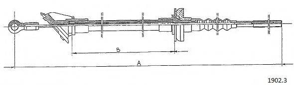CABOR 19023 Трос, управління зчепленням