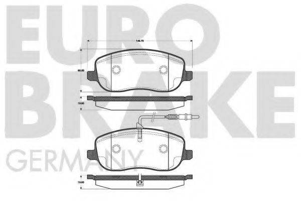 EUROBRAKE 5502221952 Комплект гальмівних колодок, дискове гальмо