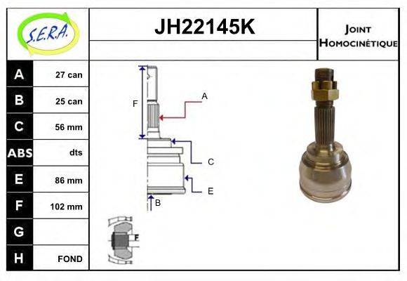 SERA JH22145K Шарнірний комплект, приводний вал