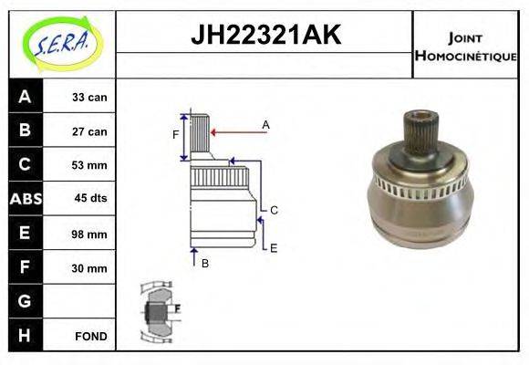 SERA JH22321AK Шарнірний комплект, приводний вал
