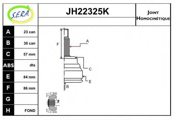 SERA JH22325K Шарнірний комплект, приводний вал