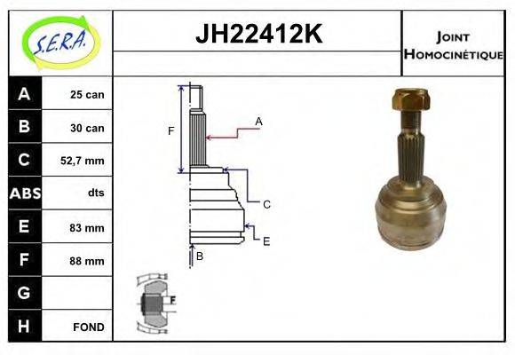 SERA JH22412K Шарнірний комплект, приводний вал